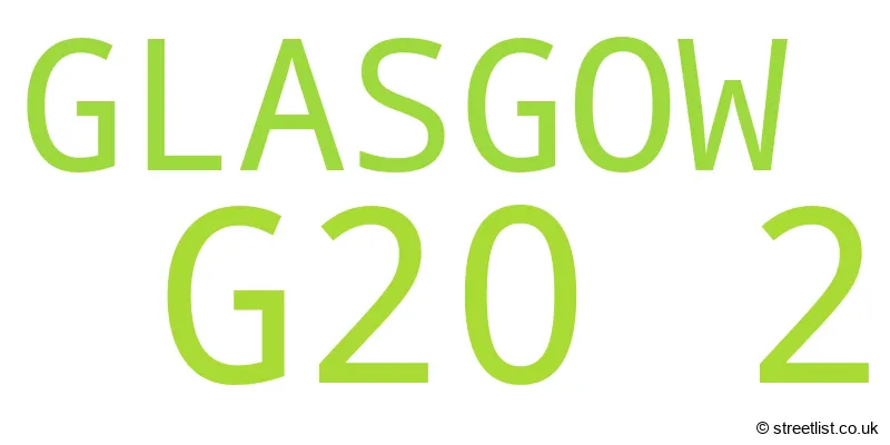 A word cloud for the G20 2 postcode
